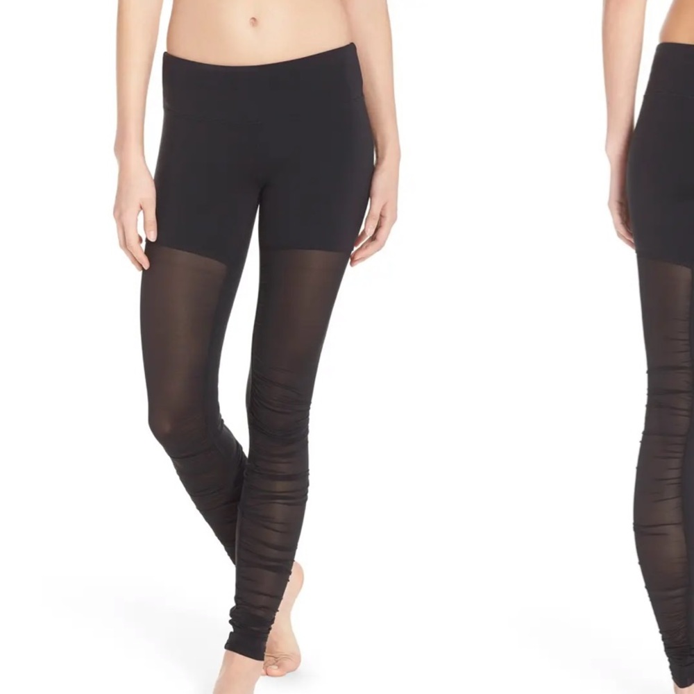 ALO GODDESS RUCHED MESH LEGGINGS